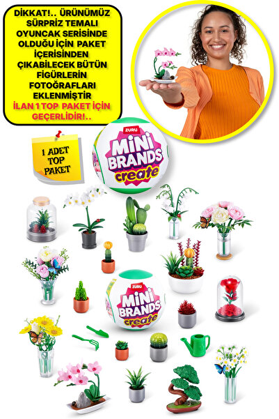 TOYFEST 1 Adet Mini Brands Mini Botanik Bahçe Fügürleri Sürpriz Top Paket - 1...