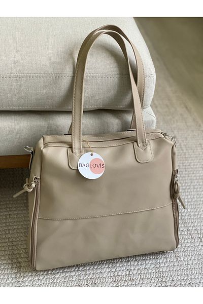 BAGLOVİS ΜΕΓΑΛΗ ΓΥΝΑΙΚΕΙΑ ΤΣΑΝΤΑ ΩΜΟΥ CASUAL MINK ΜΕ ΛΕΠΤΟΜΕΡΗ ΦΕΡΜΟΥΑΡ ΣΤΙΣ άκρες