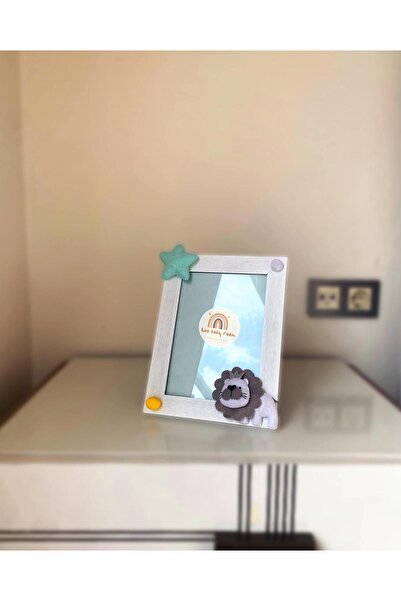 Leobabyroom White Lion Star Pompom Figured Baby/Kids Room Decorative Design Photo Frame