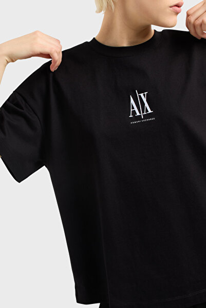 Armani Exchange Tricou cu decolteu relaxat cu imprimeu cu logo Armani Exchage XW001182 AF15085 UC001