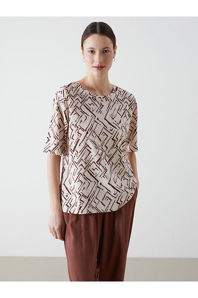LC Waikiki New Season Crew Neck Patterned Women's T-Shirt - S5Kd99Z8