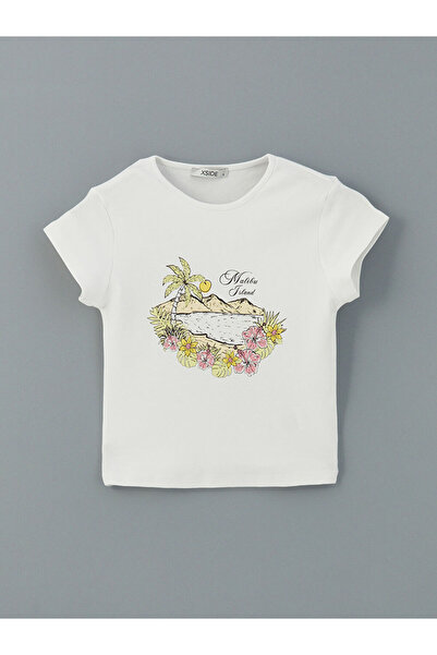 LC Waikiki Γυναικείο μπλουζάκι με στάμπα Crew Neck