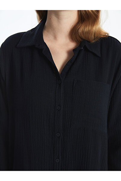 LC Waikiki Γυναικείο πουκάμισο φόρεμα LCWAIKIKI Classic με υφή