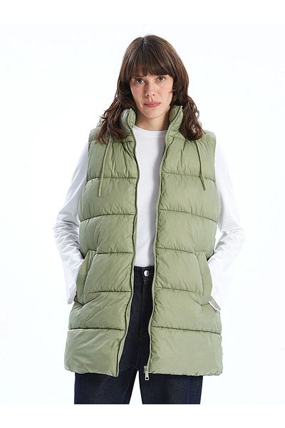 LC Waikiki LCWAIKIKI Klassische aufblasbare Weste mit Kapuze für Damen