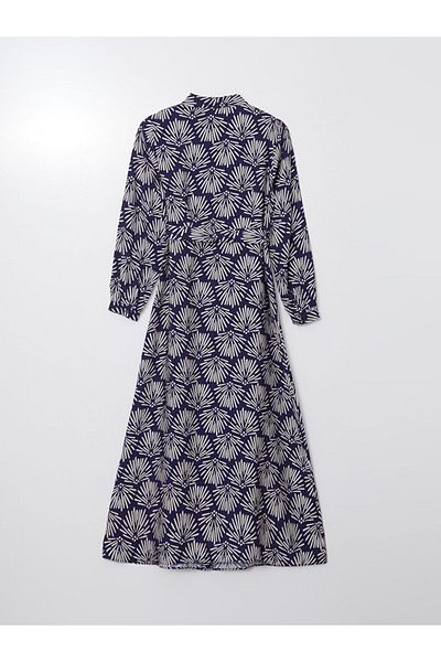 LC Waikiki Rochie cămașă pentru femei LCW Modest Blue cu modele