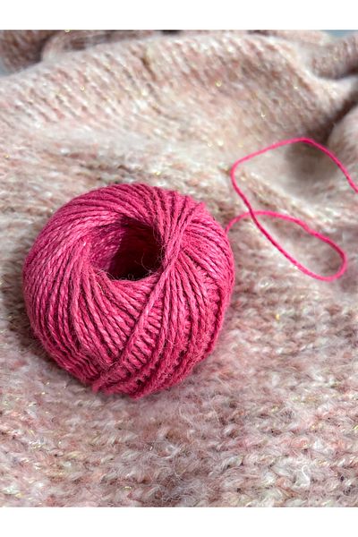 Hayal.kirtasiyesi Pink Jute Rope 50 Meters Package Decoration Rope, Gift Package Rope, Wicker Rope
