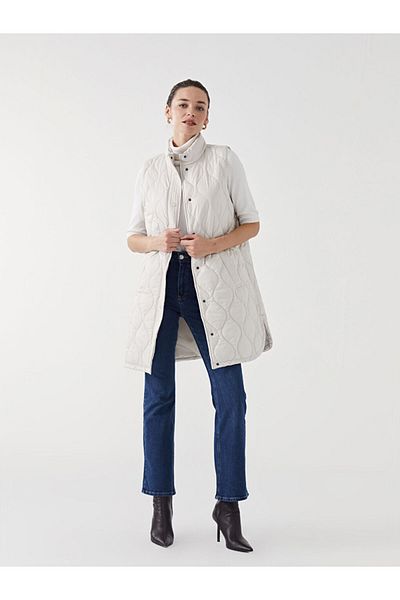 LC Waikiki Lcw Modest Stand Collar Quilted Women's Puffer Vest