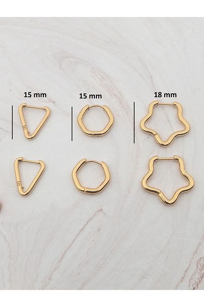 Siya Silver 6-Piece Steel Earring Set - Star Ring Triangle