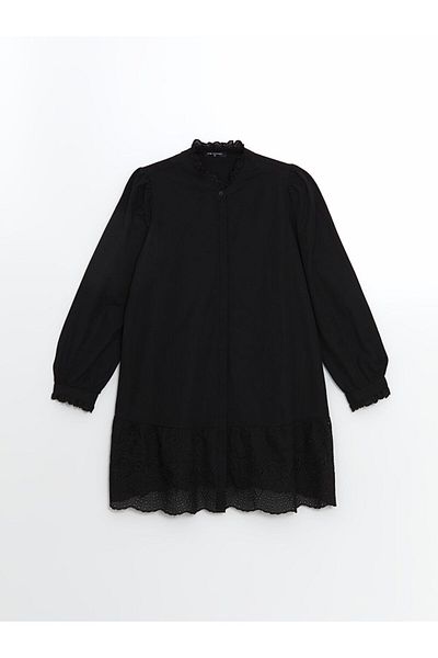 LC Waikiki Lcw Comfort Judge Collar Embroidered Poplin Women's Tunic