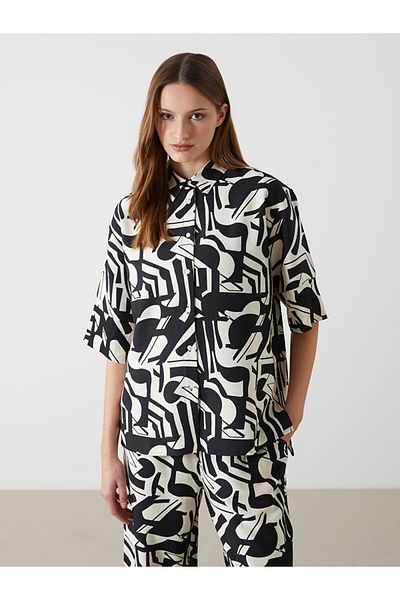 LC Waikiki Cămașă de damă LCW Comfort Oversize cu model