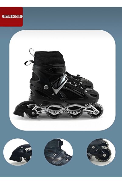 CEZVE HOME Vadi Ayarlanabilir 2+1 Işıklı Alüminyum Gövde Alıştırma Pateni Çan...