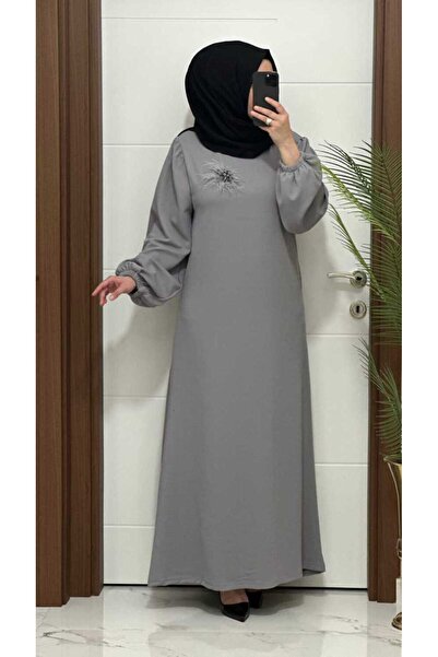 MODA ALMİRA 4848 K70 ŞEVVAL ELBİSE GRİ RENK