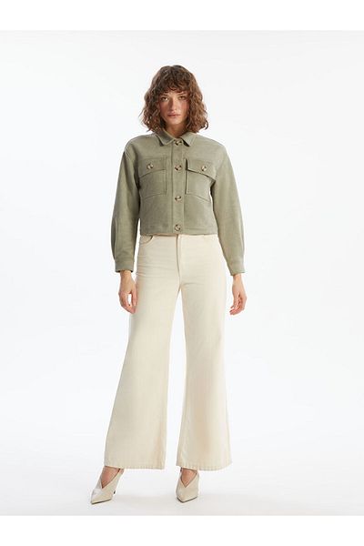 LC Waikiki Lcw Vision Shirt Collar Women's Suede Look Jacket