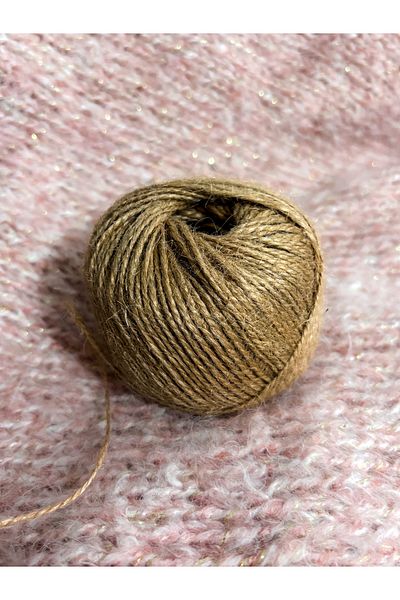 Hayal.kirtasiyesi Natural Jute Rope 50 Meters Package Decoration Rope, Gift Package Rope, Wicker Rope