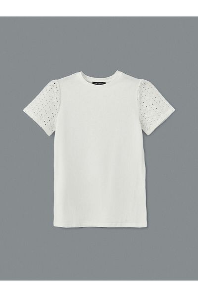 LC Waikiki Tricou pentru damă LCW Comfort Crew Gât brodat