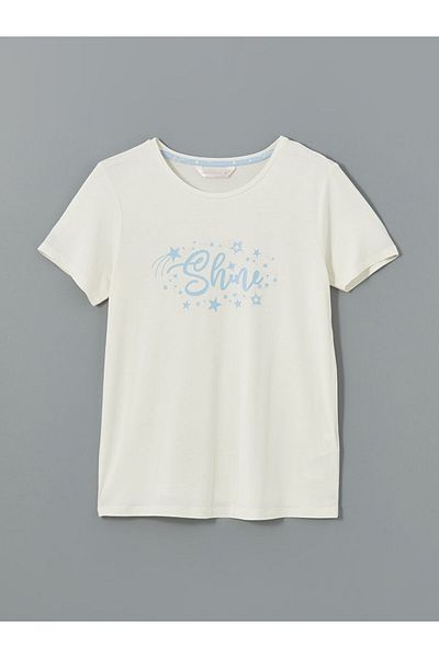 LC Waikiki Lcw Dream Crew Neck Printed Women's Pajama Top