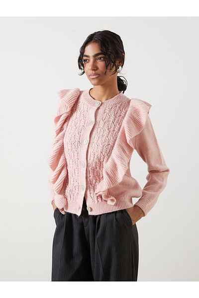 LC Waikiki Lcw Modest Crew Neck Self Patterned Women's Knitwear Cardigan