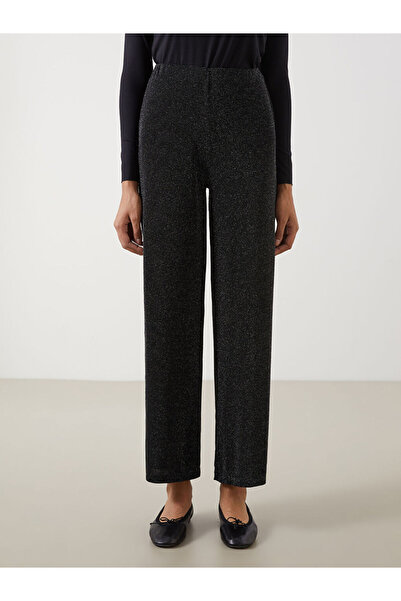 LC Waikiki Black Standard Fit Shiny Look Women's Trousers