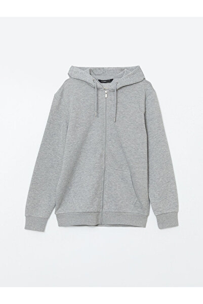LC Waikiki Hooded Long Sleeve Men's Zippered Sweatshirt