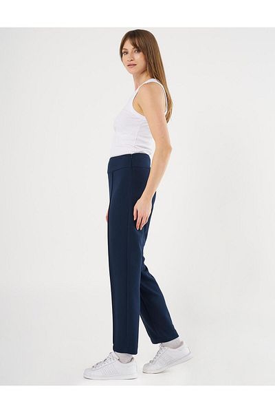 Kayra Dark Navy Blue Piping Scuba Pants