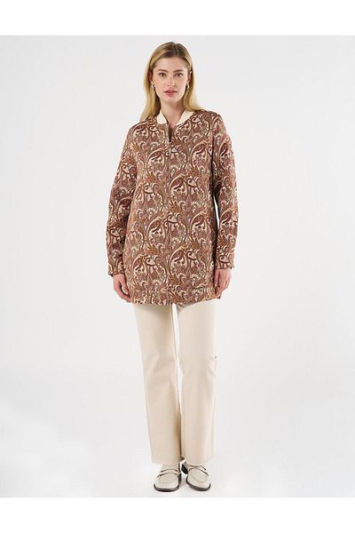 Kayra Κρέμα μπουφάν Jacquard Collar Collar
