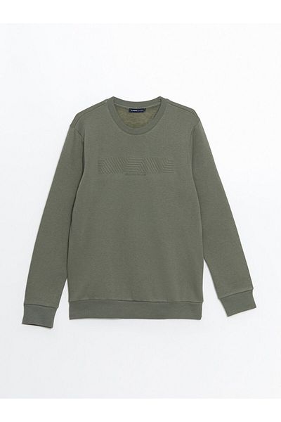 LC Waikiki Ανδρικό χοντρό φούτερ LCWAIKIKI Classic Crew με μακρυμάνικο εμπριμέ