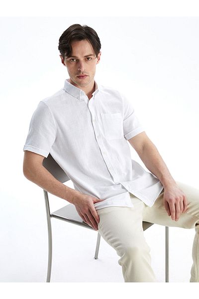 LC Waikiki Ανδρικό κοντομάνικο ποπλίνα LCWAIKIKI Classic Regular Fit