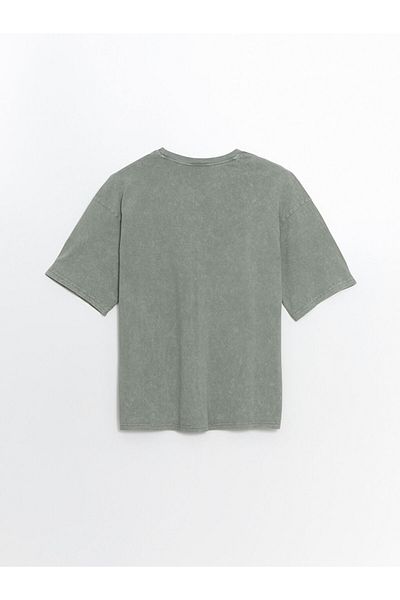 LC Waikiki New Season Crew Neck Κοντό μανίκι εμπριμέ χτενισμένο βαμβακερό ανδρικό Tisort - S55960Z8