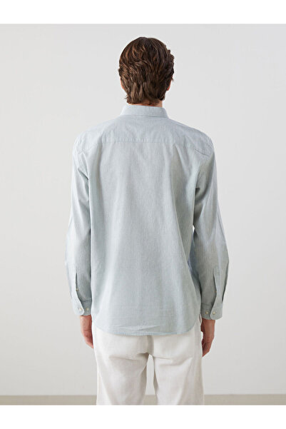 LC Waikiki Ανδρικό πουκάμισο με μακρυμάνικο λινό μείγμα LCW Vision Slim Fit