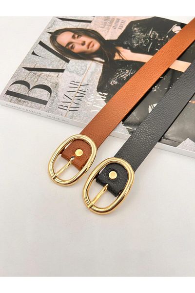 MODAM HİFA 2 bucăți oval cataramă aurie femei curea pantaloni curea rochie curea cămașă curea haină