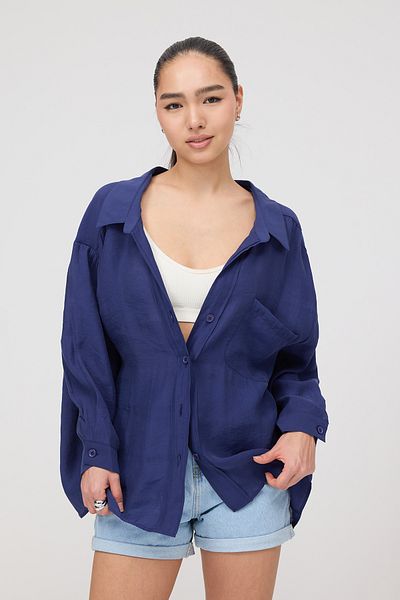 Addax Single Pocket Oversize Shirt G4612-Z2