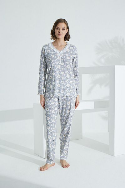 Evia Set pijamale pentru femei Angelique 100% bumbac cu mâneci lungi 21501