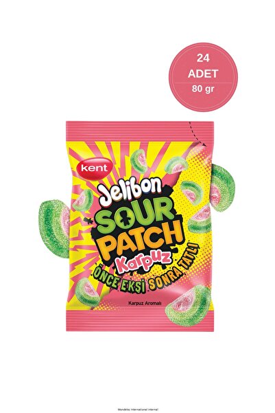 Jelibon Sour Patch Watermelon Flavored Confectionery 80 Gr - Pack of 24