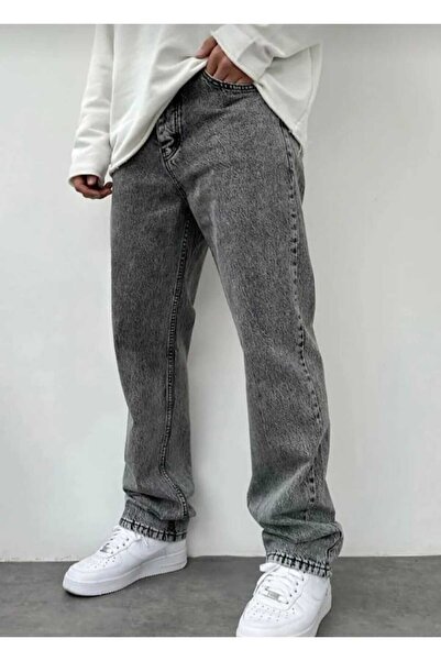 ECK MODA Men's Comfortable Fit Acid Wash Skinny Leg Baggy Model Trousers