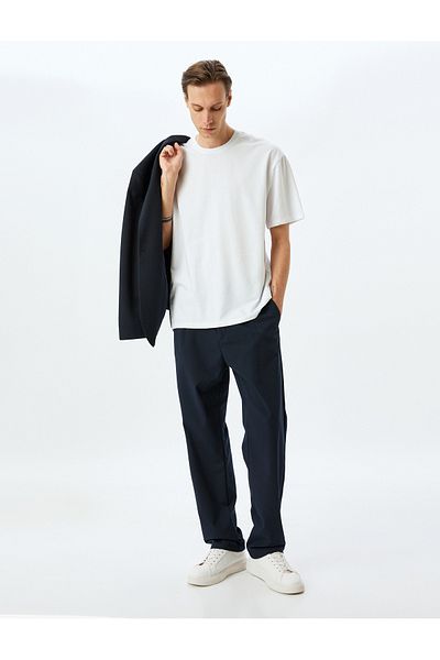 Koton Μπλουζάκι Basic Crew Neck από βαμβακερό ύφασμα με κοντό μανίκι