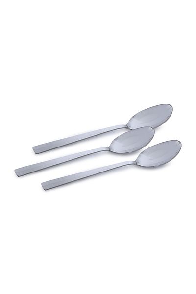 DELCASA DC1469 3Pcs Mocca Spoon - Plain Pattern Cutlery, Dishwasher Safe