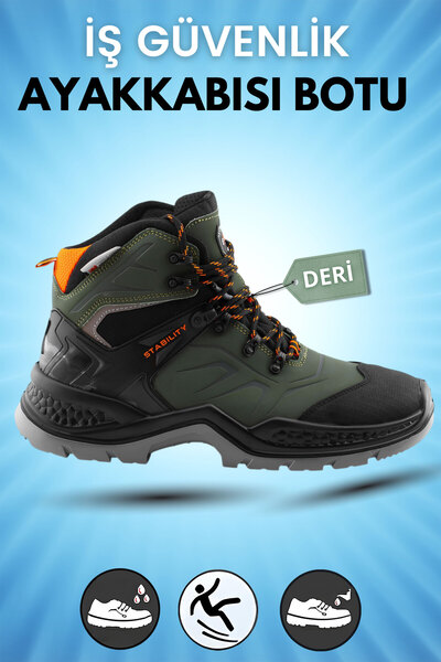 Badem10 İş Güvenliği Güvenlik Botu Ayakkabısı Yeşil Bahçecilik Tarım Ziraat Ç...