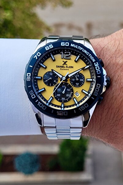Daniel Klein Kadranı Sarı Kordonu Metalik Renk Göstergeleri Aktif 2 Yıl Garan...
