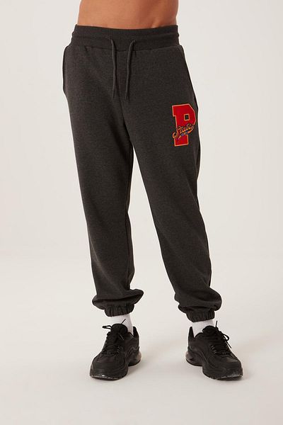 Polo State Ανδρικό ελαστικό χειμερινό Jogger 3 Thread Basic Anthracite Sweatpants