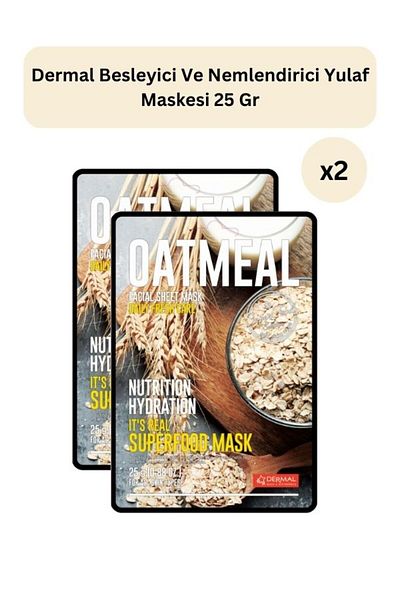 Dermal 25 Gr Set of 2 - Nourishing and Moisturizing Superfood Oat Mask for All Skin Types