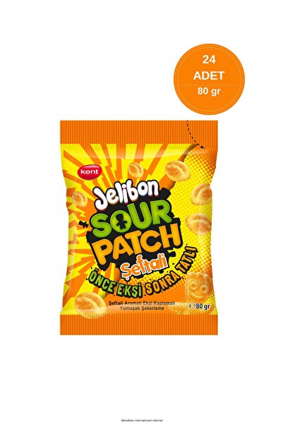 Jelibon Sour Patch Şeftali Aromalı Yumuşak Şekerleme 80 gr - 24 Adet