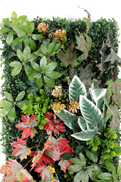 Yapay Çiçek Deposu Yapay Dikey Bitki Hazır Duvar Paneli 50x100 cm Model 10