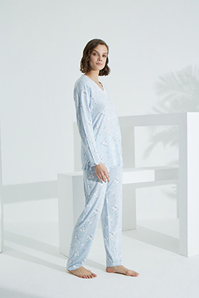 Evia Set pijamale pentru femei Angelique 100% bumbac cu mânecă lungă 21502