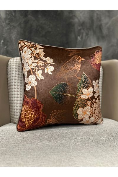 Fabricland Blend-9372 - Кафява калъфка за възглавница от вносна коприна