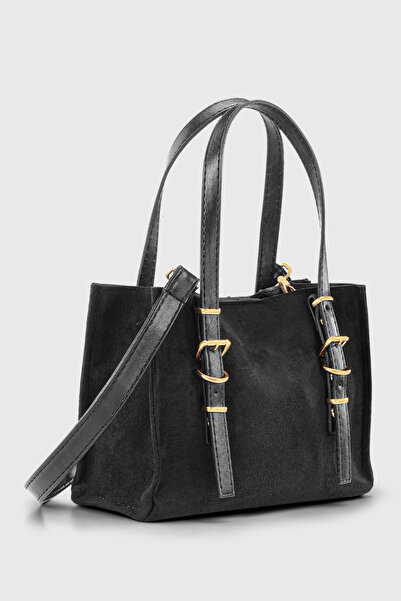 Housebags Kadın Süet Siyah Tote Çanta 267
