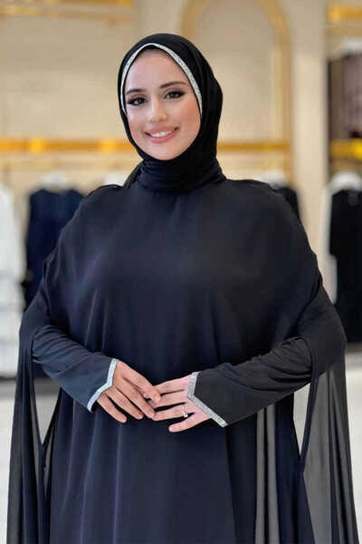 Bym Fashion Black Dress and Abaya Set - Model 3921