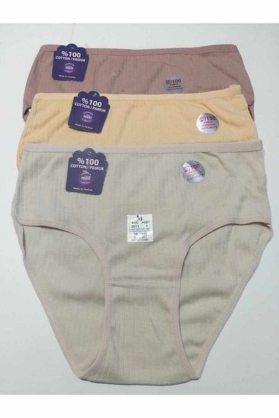 Nokta Moda Chiloți cu nervuri Bato cu talie înaltă pentru femei - piele de 3 piese, piatră prețioasă, trandafir uscat, 100% bumbac, moale și elastic
