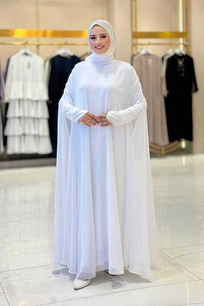 Bym Fashion Ecru Dress Abaya Set - Model 3921