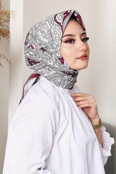 AFVENTE Burgundy Soft Etro Scarf