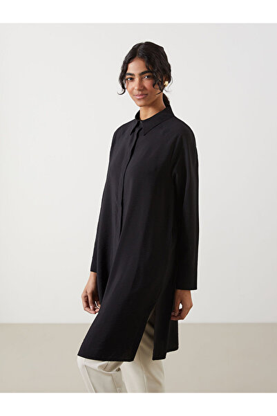 LC Waikiki Black Textured Women's Shirt Tunic